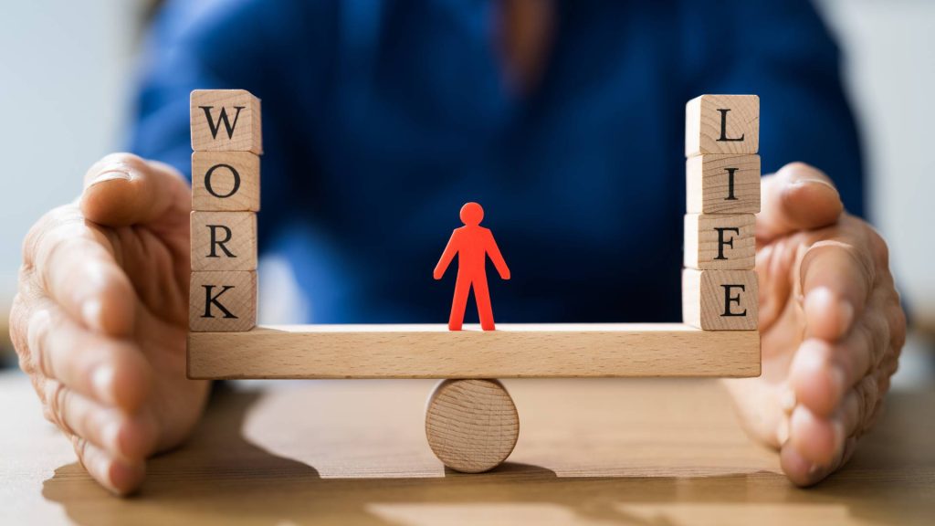 Man Standing in the Middle of Work Life Balance