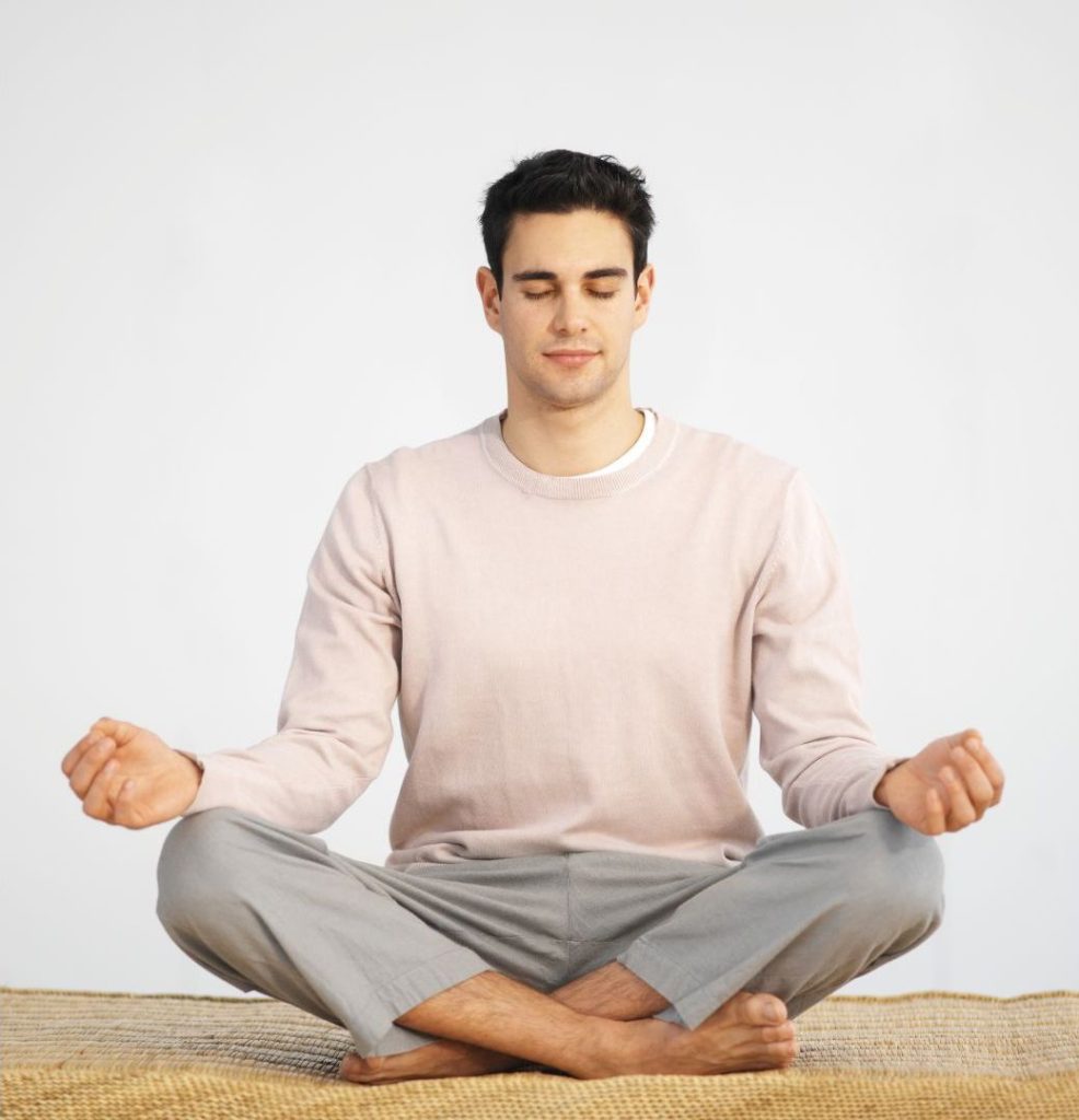 Man Meditating with Eyes Closed